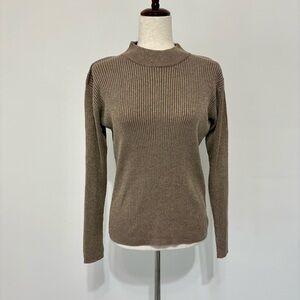 Vintage Joseph A Silk Metallic Blend Gold Sweater Sz XL
